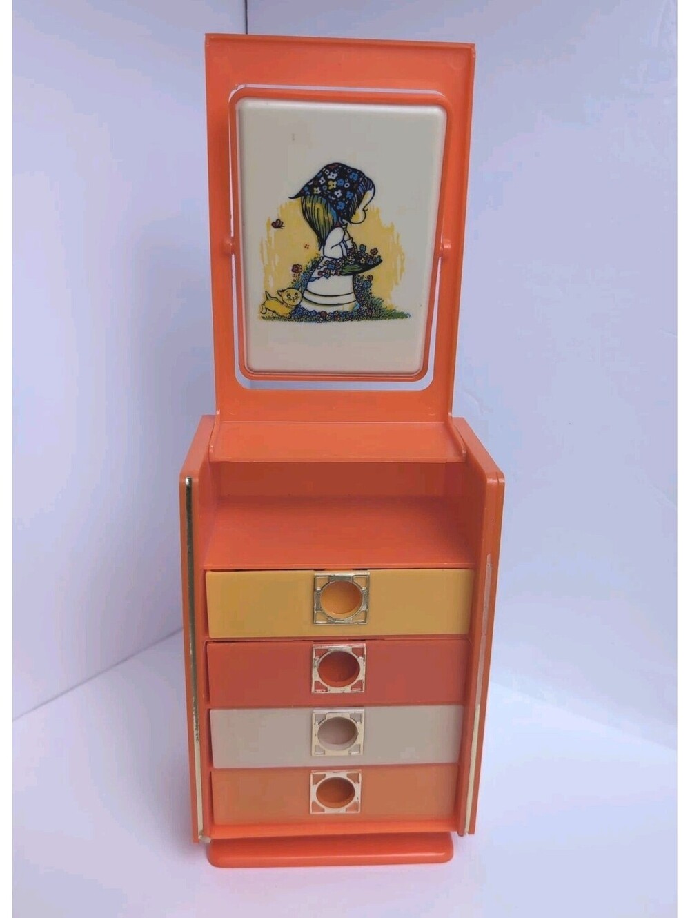 Vintage 1970s Mini Dresser-style Jewelry Box, Hong Kong, Barbie Clone